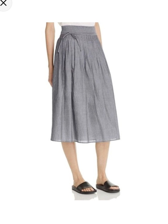 Vince Dresses & Skirts - Vince Slate-black  Striped Midi Skirt with Smocked Waist